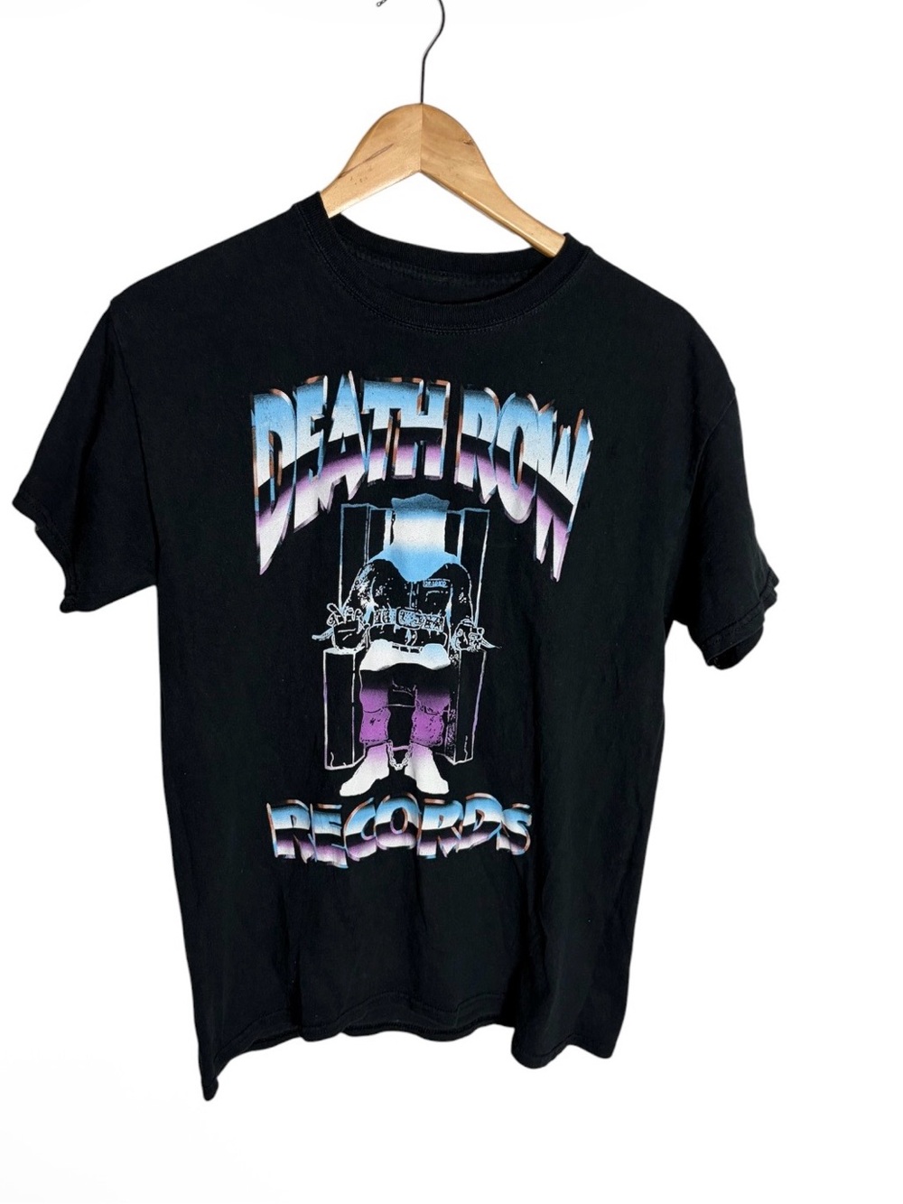 Death row records black, blue & purple music graphic T shirt size M